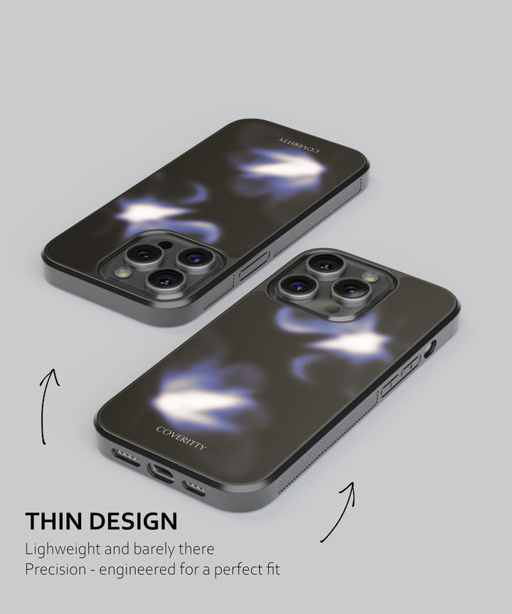 Two phone cases on a gray background with 'Coverity' branding.