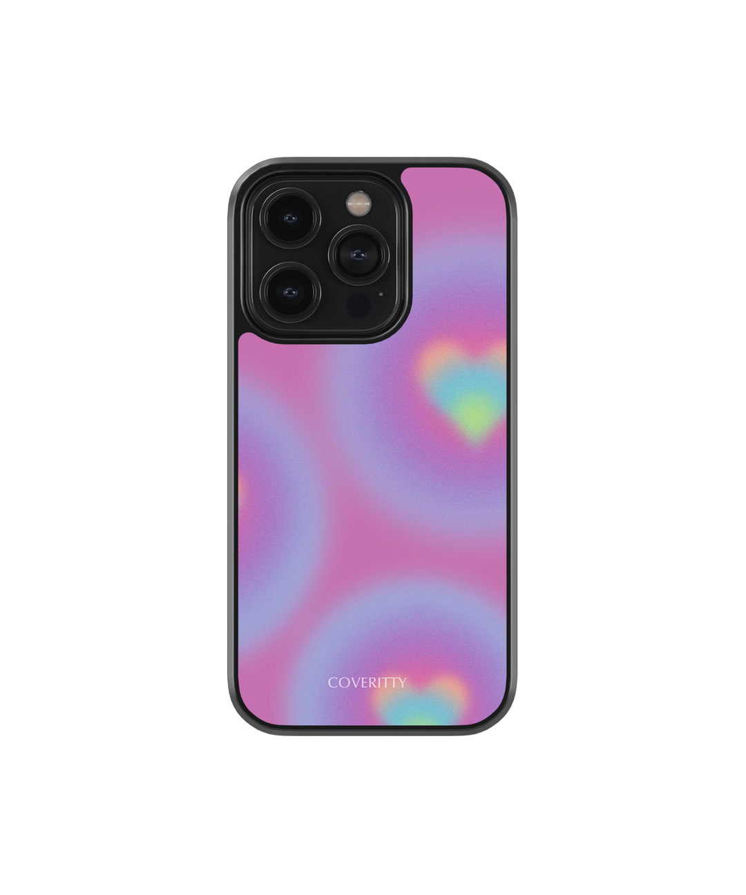 Slim protective phone case with colorful abstract pattern on white background, stylish lightweight cover for iPhone and Android smartphones